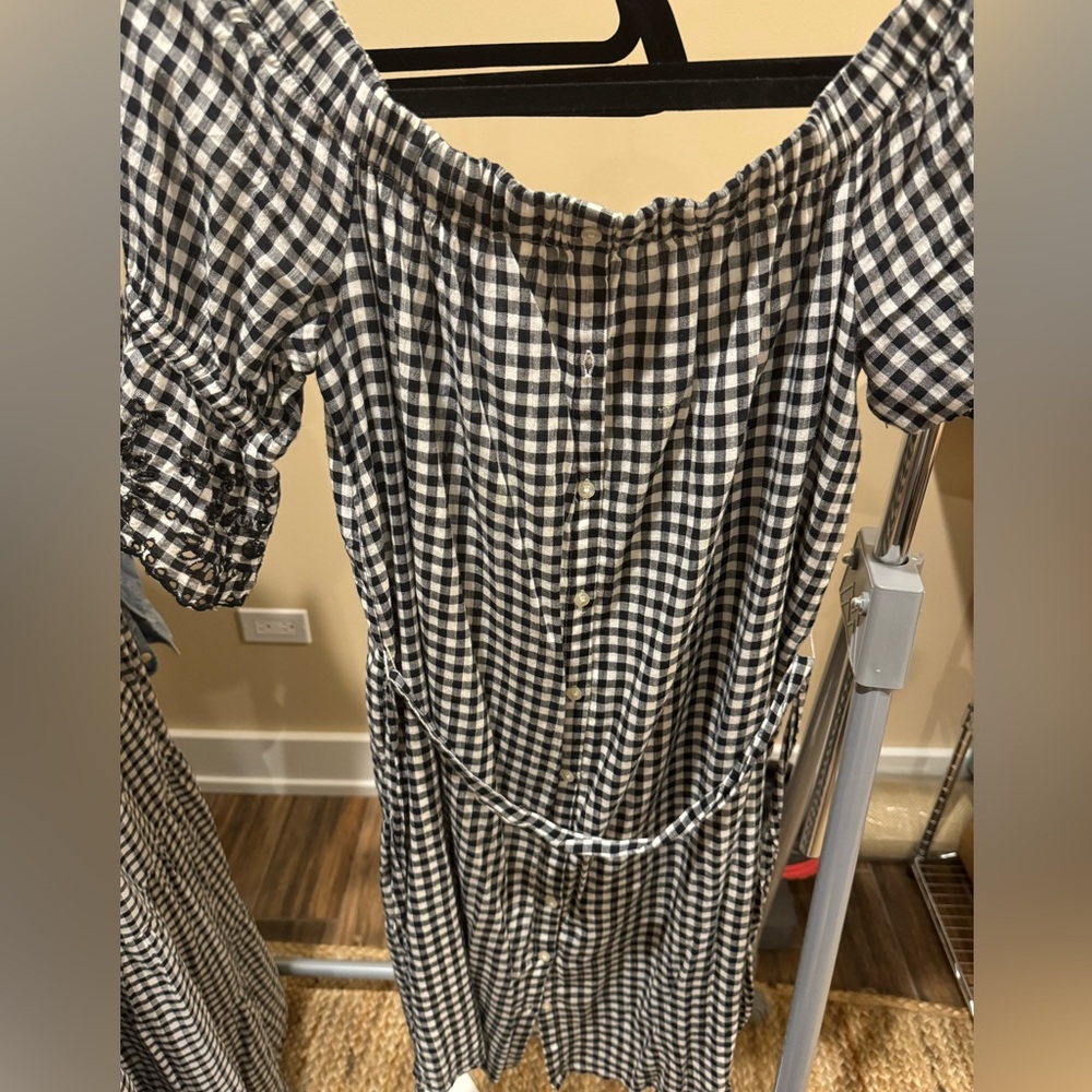 **Gingham Off the Shoulder Sundress**
